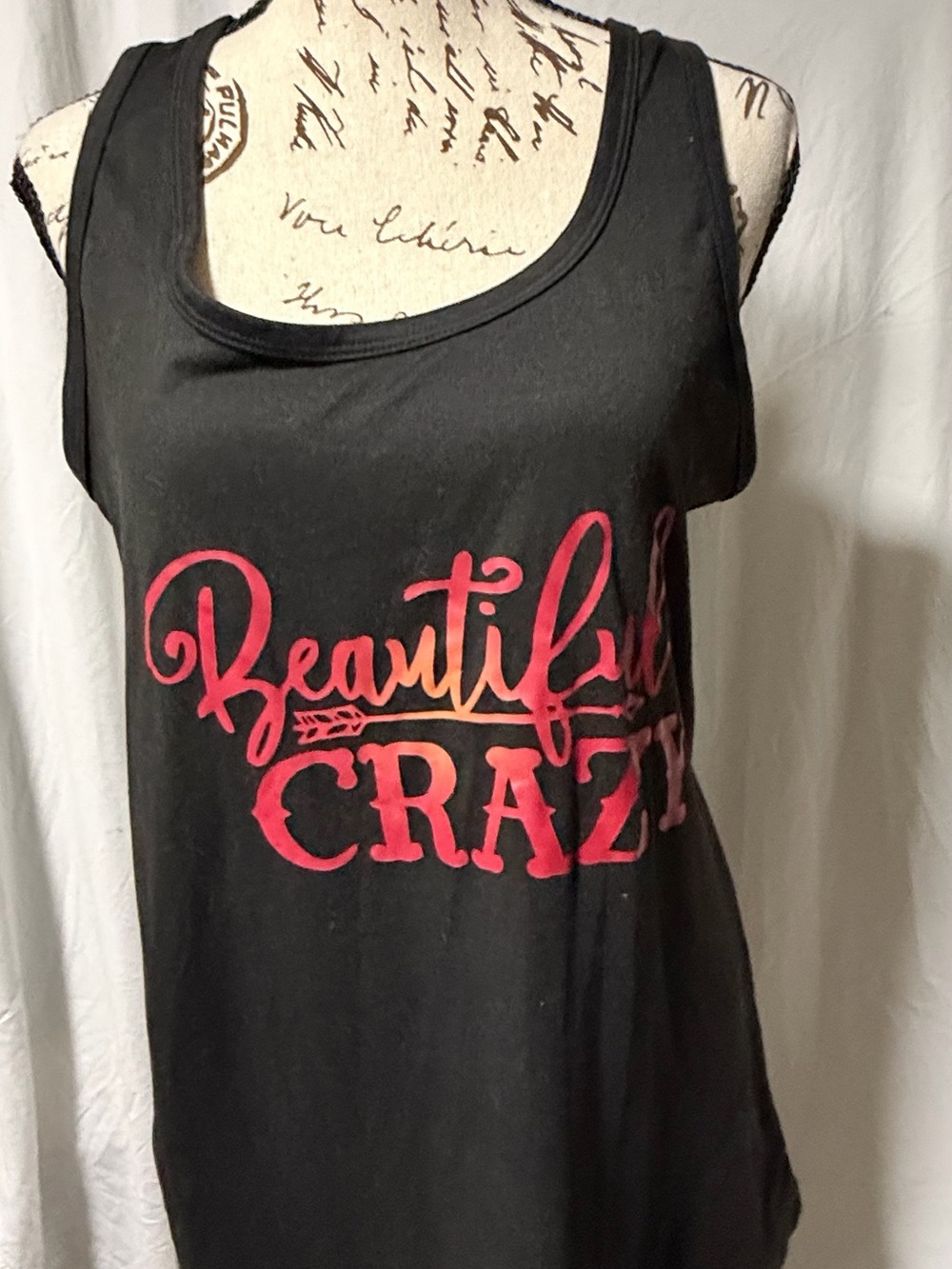 Beautiful Crazy" Luke Combs Country Graphic Tank Top Medium